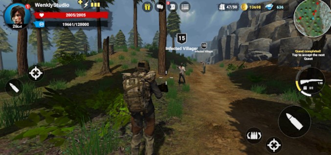 Gameplay screenshot from hf3 action rpg online zombie shooter for Android