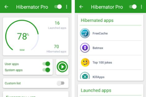 hibernátor hibernálhatja a futó alkalmazásokat, és kíméli az akkumulátort MOD APK Android