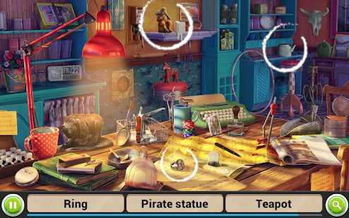 Gameplay screenshot from hidden objects treasure hunt adventure games for Android