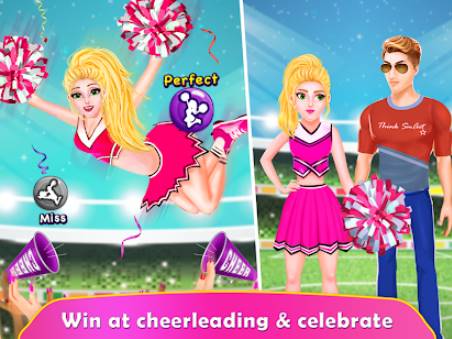Gameplay screenshot from high school cheerleader story 2 girl breakup game for Android