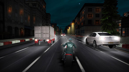 Gameplay screenshot from highway moto rider traffic race for Android