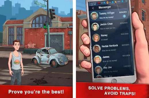 Gameplay screenshot from hit the bank career business and life simulator for Android