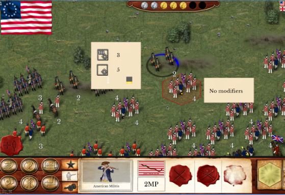 Gameplay screenshot from hold the line the american revolution for Android