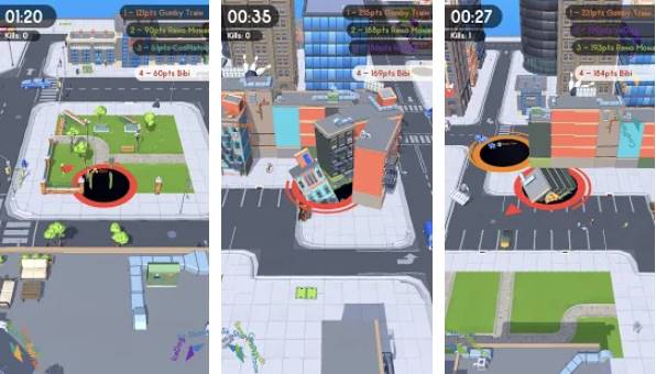Gameplay screenshot from hole io for Android