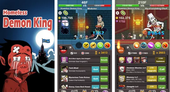Gameplay screenshot from homeless demon king for Android