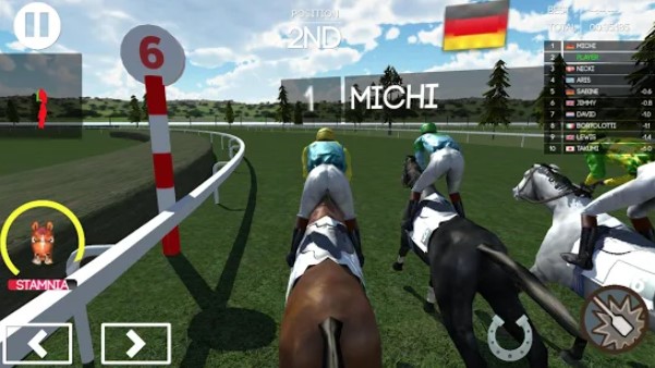 Gameplay screenshot from horse racer horse racing simulation game for Android