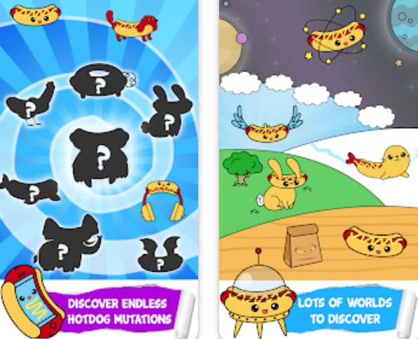 Gameplay screenshot from hotdog evolution clicker game for Android