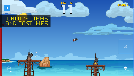 Gameplay screenshot from human cannonball for Android