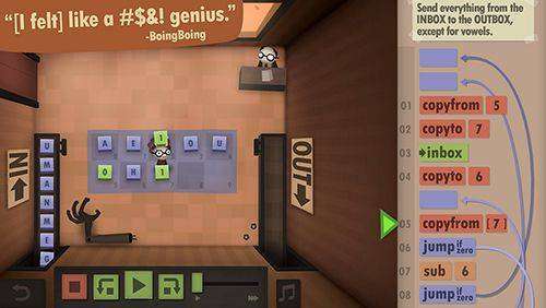 Gameplay screenshot from human resource machine for Android