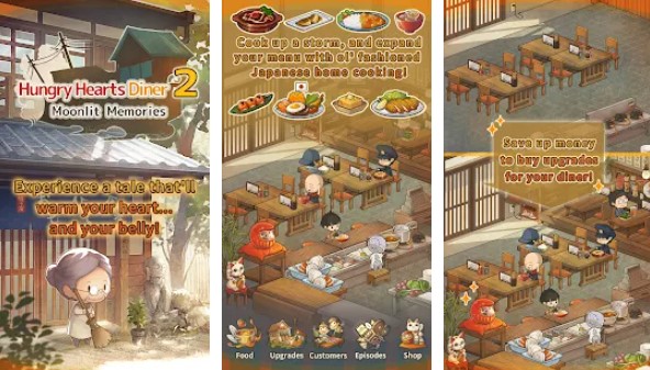Gameplay screenshot from hungry hearts diner 2 moonlit memories for Android