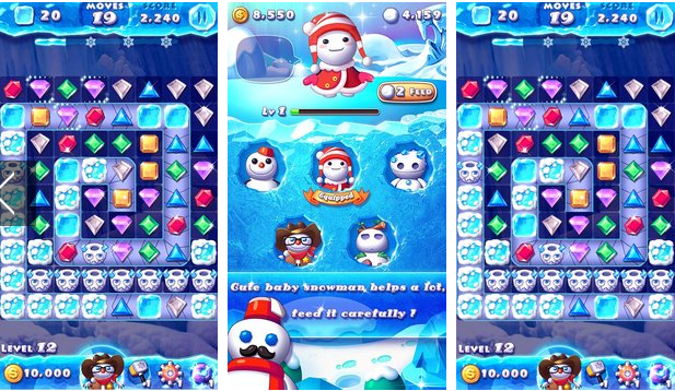 Gameplay screenshot from ice crush winter game for Android