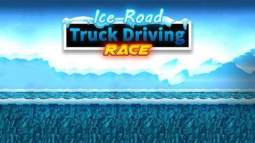 corsa del camion di guida su strada di ghiaccio