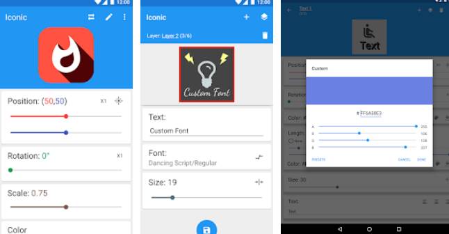 Gameplay screenshot from iconic icon maker custom logo design tool for Android