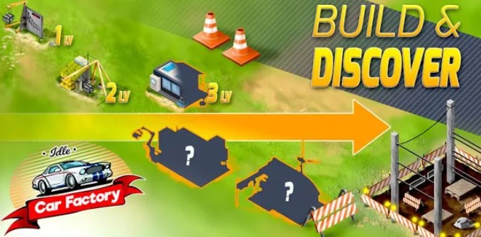 Gameplay screenshot from idle car factory premium no ads tycoon games for Android