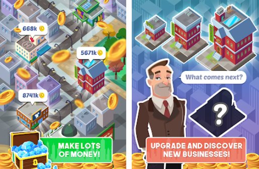 Gameplay screenshot from idle city manager epic town builder for Android