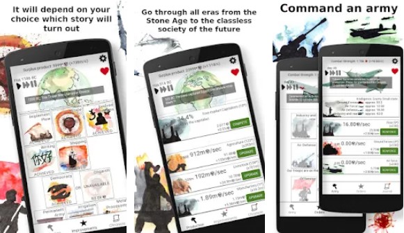 Gameplay screenshot from idle civilization world history for Android