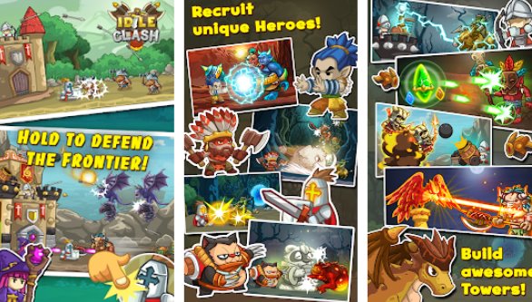 Gameplay screenshot from idle clash tap frontier defender for Android