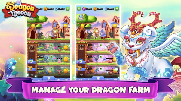 Gameplay screenshot from idle dragon tycoon dragon manager simulator for Android