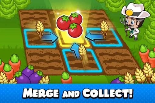 Gameplay screenshot from idle farm tycoon merge crops for Android