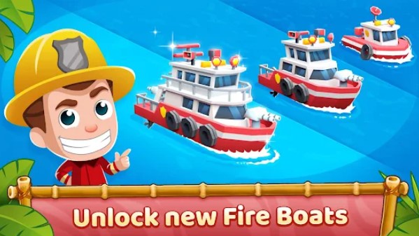 Gameplay screenshot from idle firefighter tycoon fire emergency manager for Android