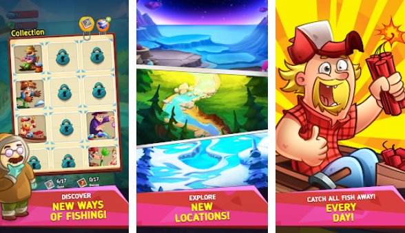 Gameplay screenshot from idle fishing empire pto fish tap tycoon for Android