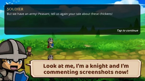 Gameplay screenshot from idle grail quest knight management rpg for Android