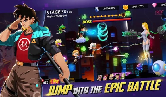 Gameplay screenshot from idle hero z summon and merge cyberpunk for Android