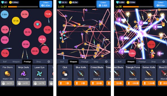 Gameplay screenshot from idle knife for Android