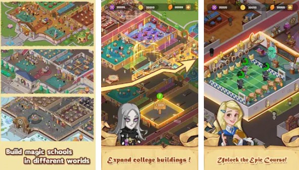 Gameplay screenshot from idle magic school for Android
