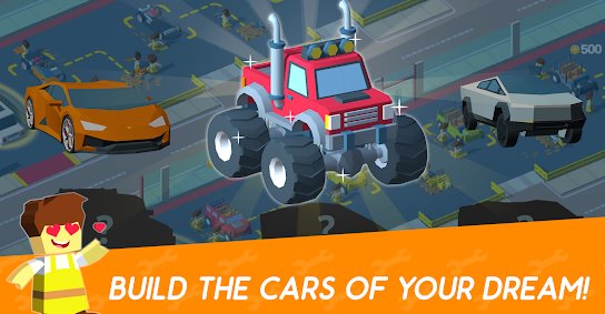 Gameplay screenshot from idle mechanics manager car factory tycoon game for Android