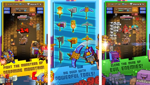 Gameplay screenshot from idle mine rpg for Android
