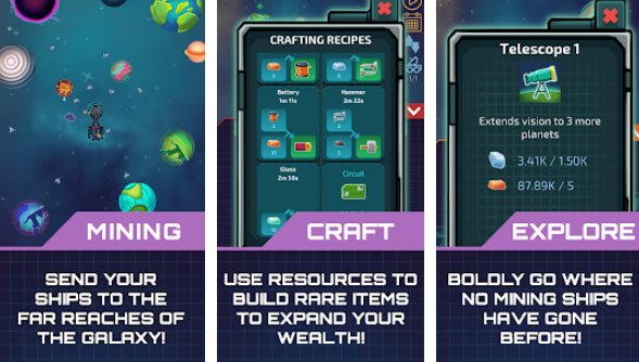 Gameplay screenshot from idle planet miner for Android