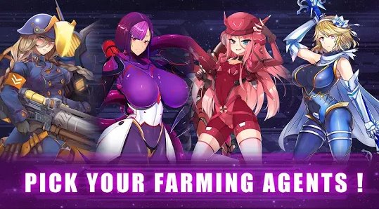 Gameplay screenshot from idle space farmer waifu manager simulator for Android
