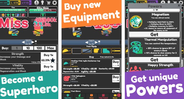 Gameplay screenshot from idle superpowers for Android