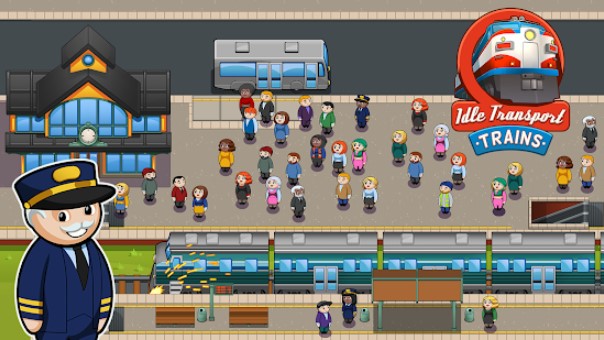 idle transport trains MOD APK Android