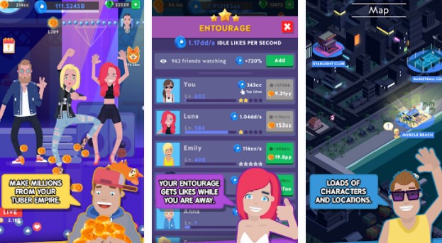 Gameplay screenshot from idle tuber empire for Android