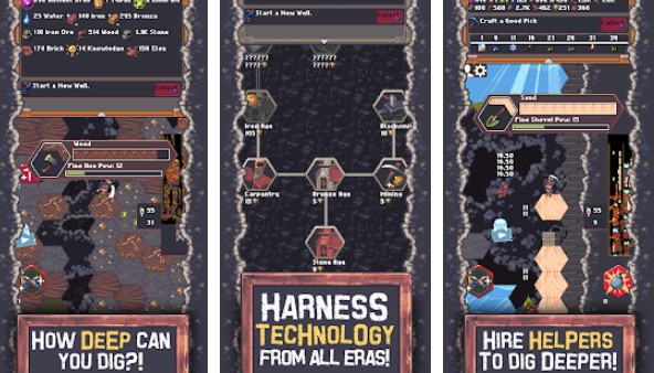 Gameplay screenshot from idle well dig a mine for Android