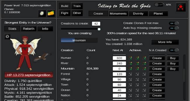 Gameplay screenshot from idling to rule the gods for Android