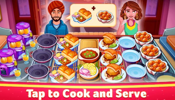 Gameplay screenshot from indian cooking star chef restaurant cooking games for Android
