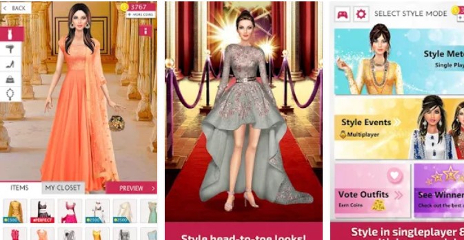 Gameplay screenshot from indian fashion stylist for Android