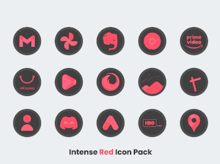 Gameplay screenshot from intense red icon pack for Android