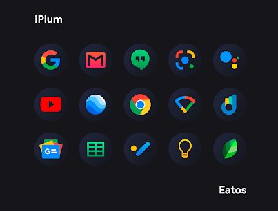 paquete de iconos redondos negros iplum MOD APK Android