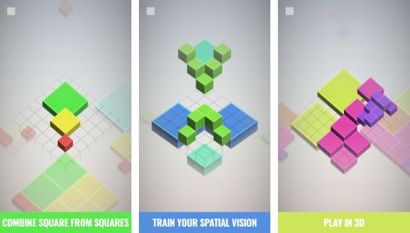 Gameplay screenshot from isometric squares puzzle for Android