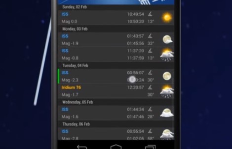 Gameplay screenshot from iss detector pro for Android