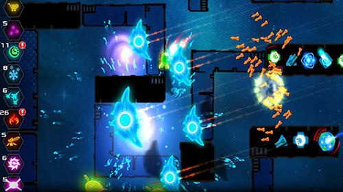 Gameplay screenshot from strategy galaxy glow defense for Android