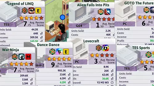 Gameplay screenshot from game dev tycoon for Android
