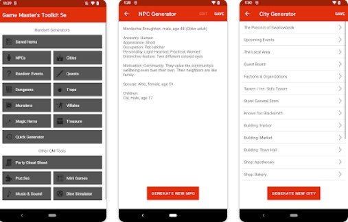 Gameplay screenshot from game master s toolkit 5e MO for Android