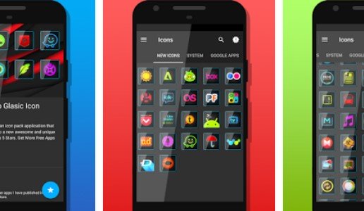 Gameplay screenshot from glasic icon pack for Android