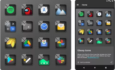 Gameplay screenshot from glassy icon pack for Android