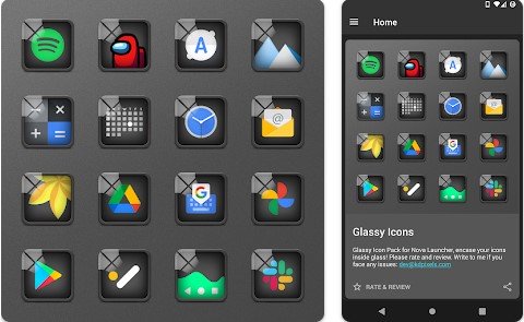 Gameplay screenshot from glassy icon pack for Android